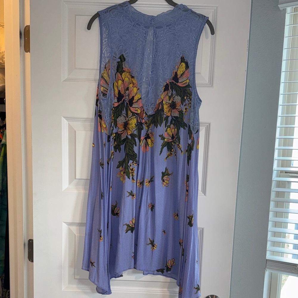 Women’s Intimately Free People Lace Slip Dress Periwinkle High Neck Size Large